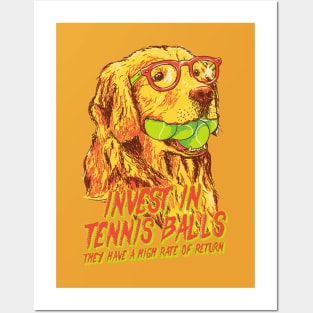 Good Boi Analytics - Invest in Tennis Balls | Funny Golden Retriever Business Plan Posters and Art